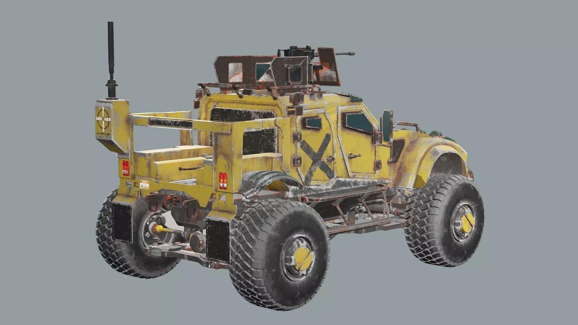 Post-Apocalypse Buggy Car MX-1 With Gun holder 3D Model Low-poly 3D model_3