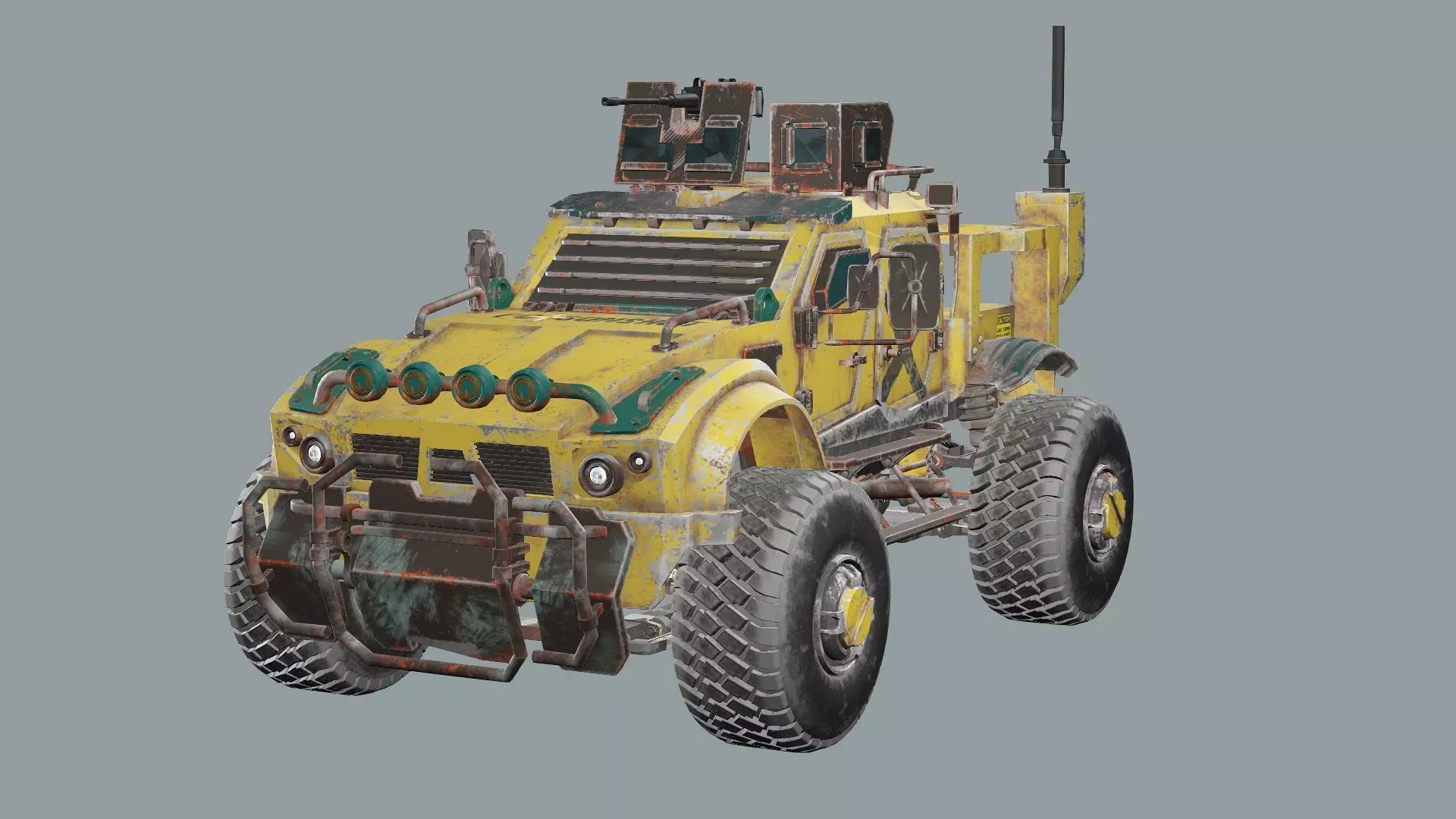 Post-Apocalypse Buggy Car MX-1 With Gun holder 3D Model Low-poly 3D model_1