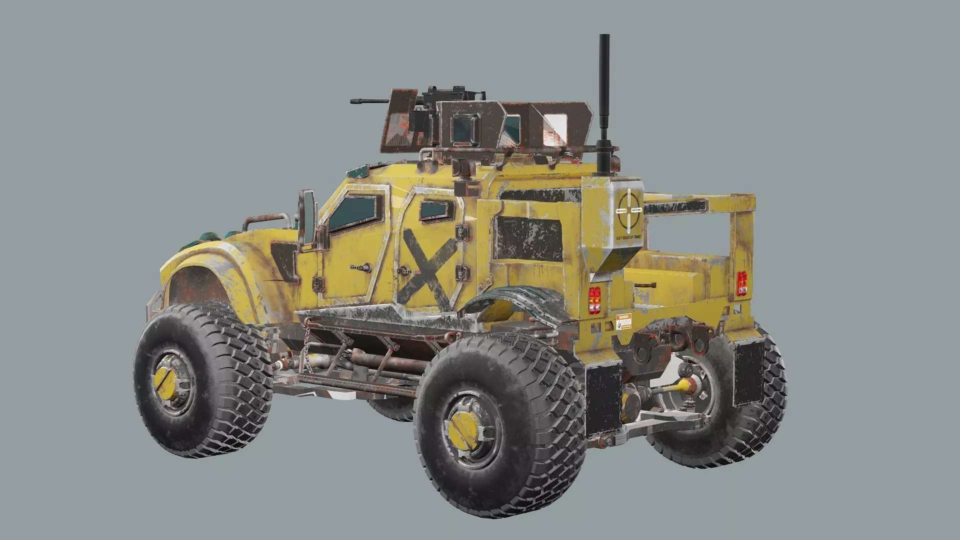 Post-Apocalypse Buggy Car MX-1 With Gun holder 3D Model Low-poly 3D model_6