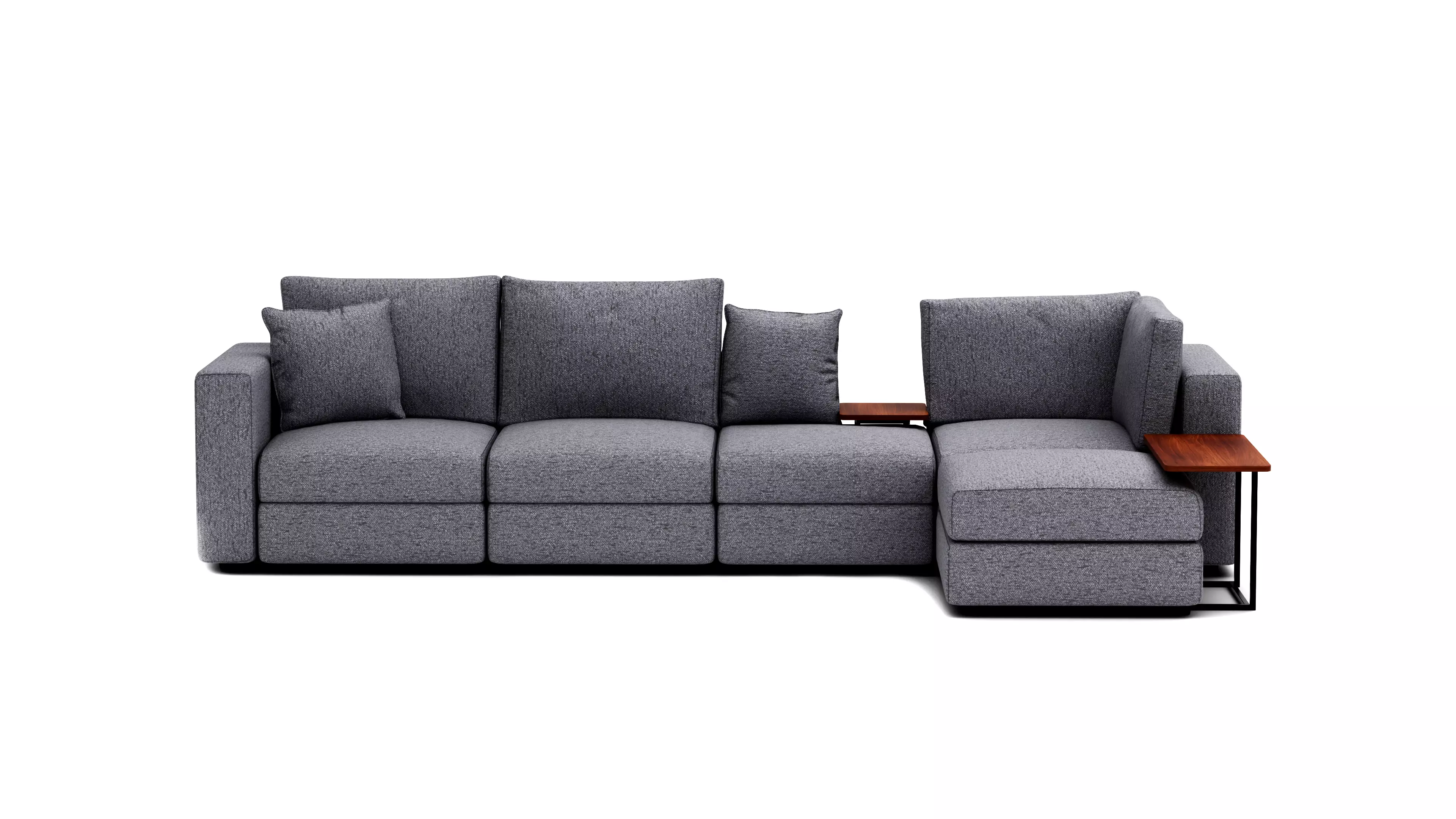 L-Sofa Low-poly 3D model_3