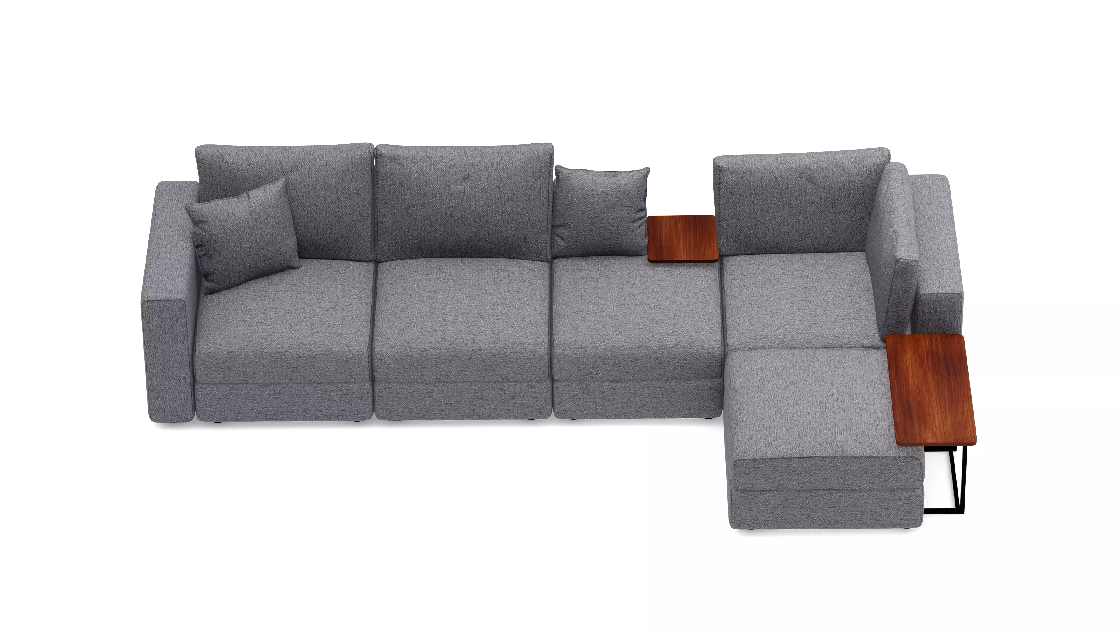 L-Sofa Low-poly 3D model_9