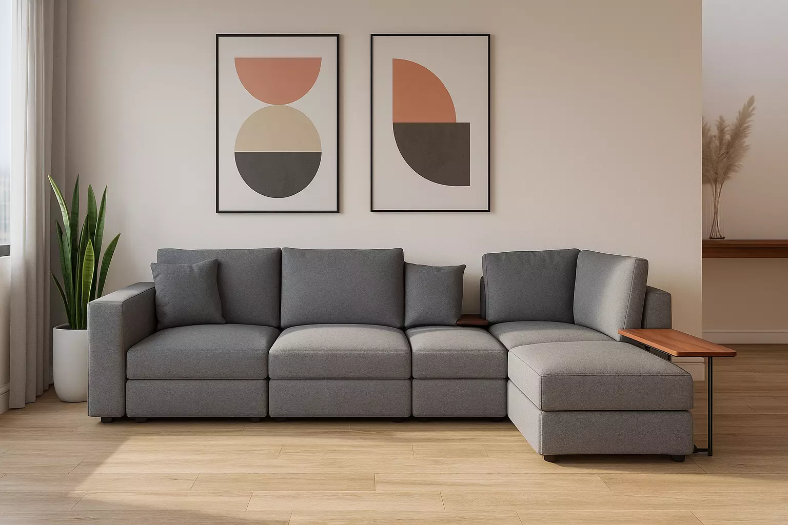 L-Sofa Low-poly 3D model_1