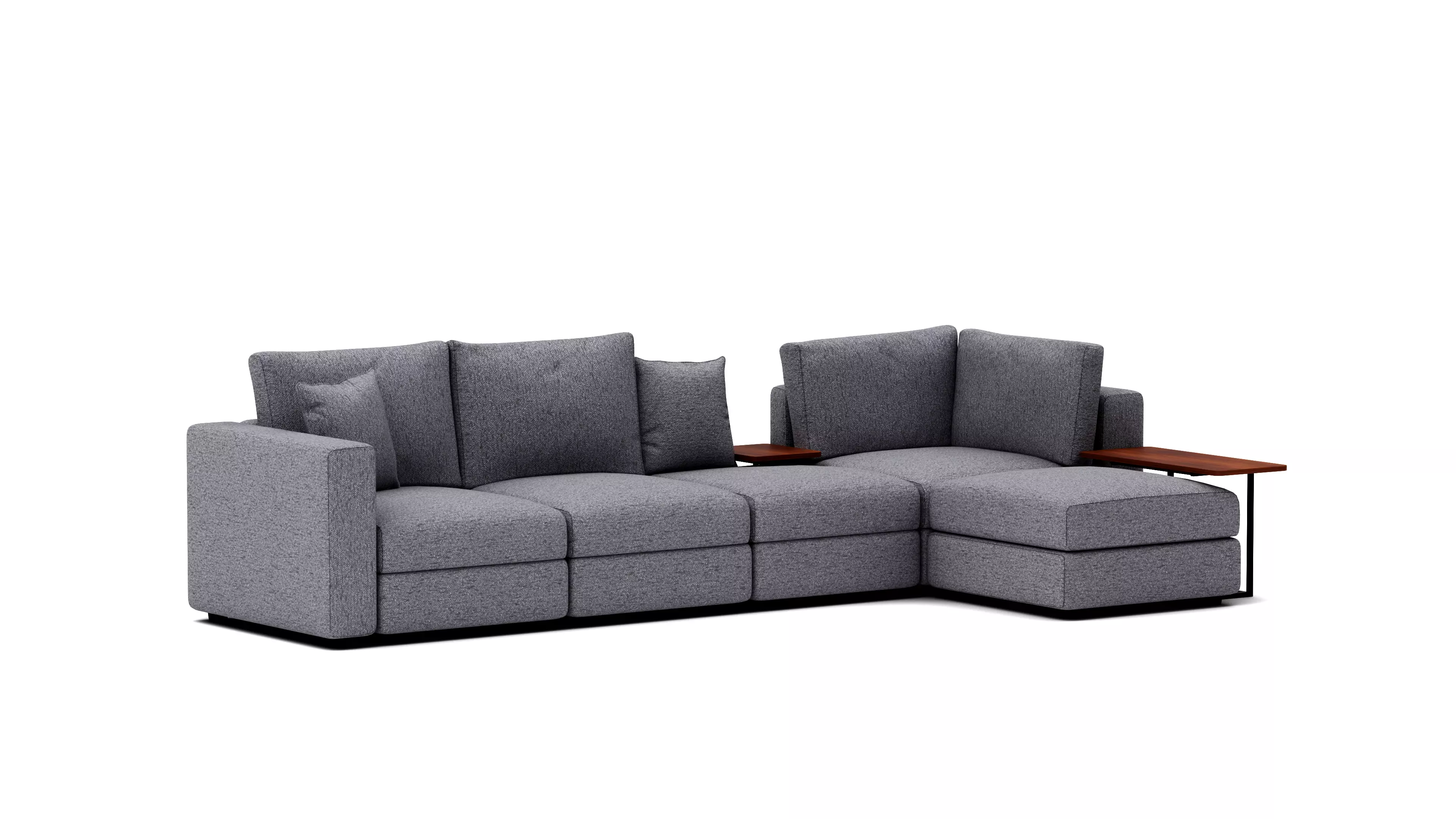 L-Sofa Low-poly 3D model_5