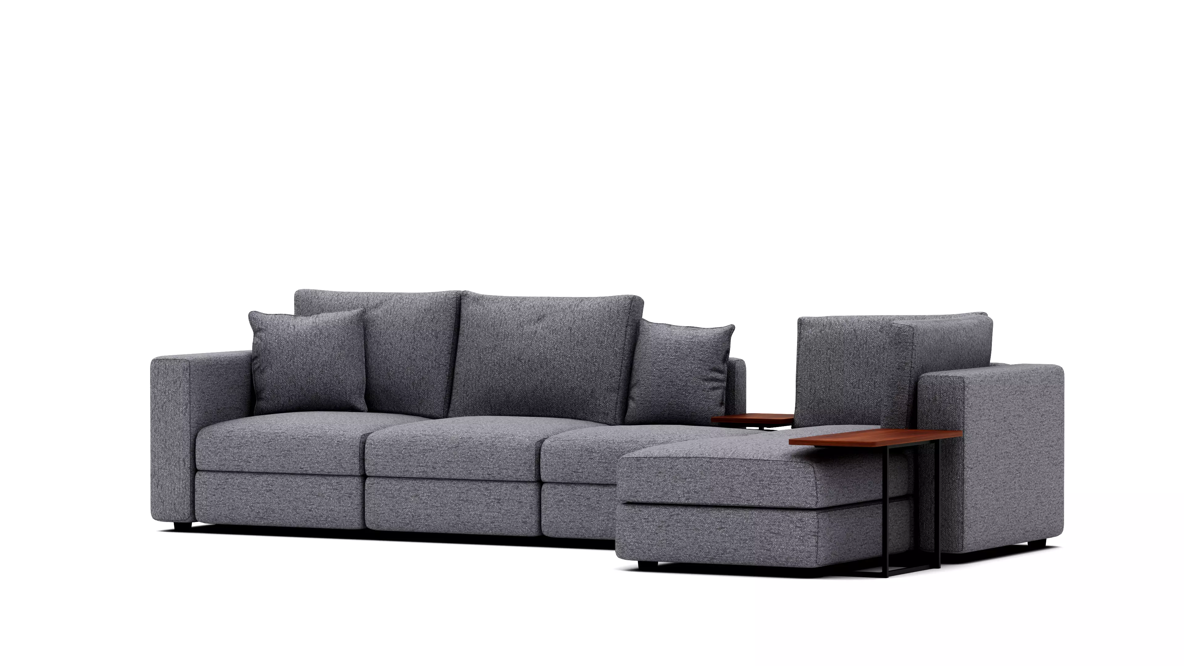 L-Sofa Low-poly 3D model_7