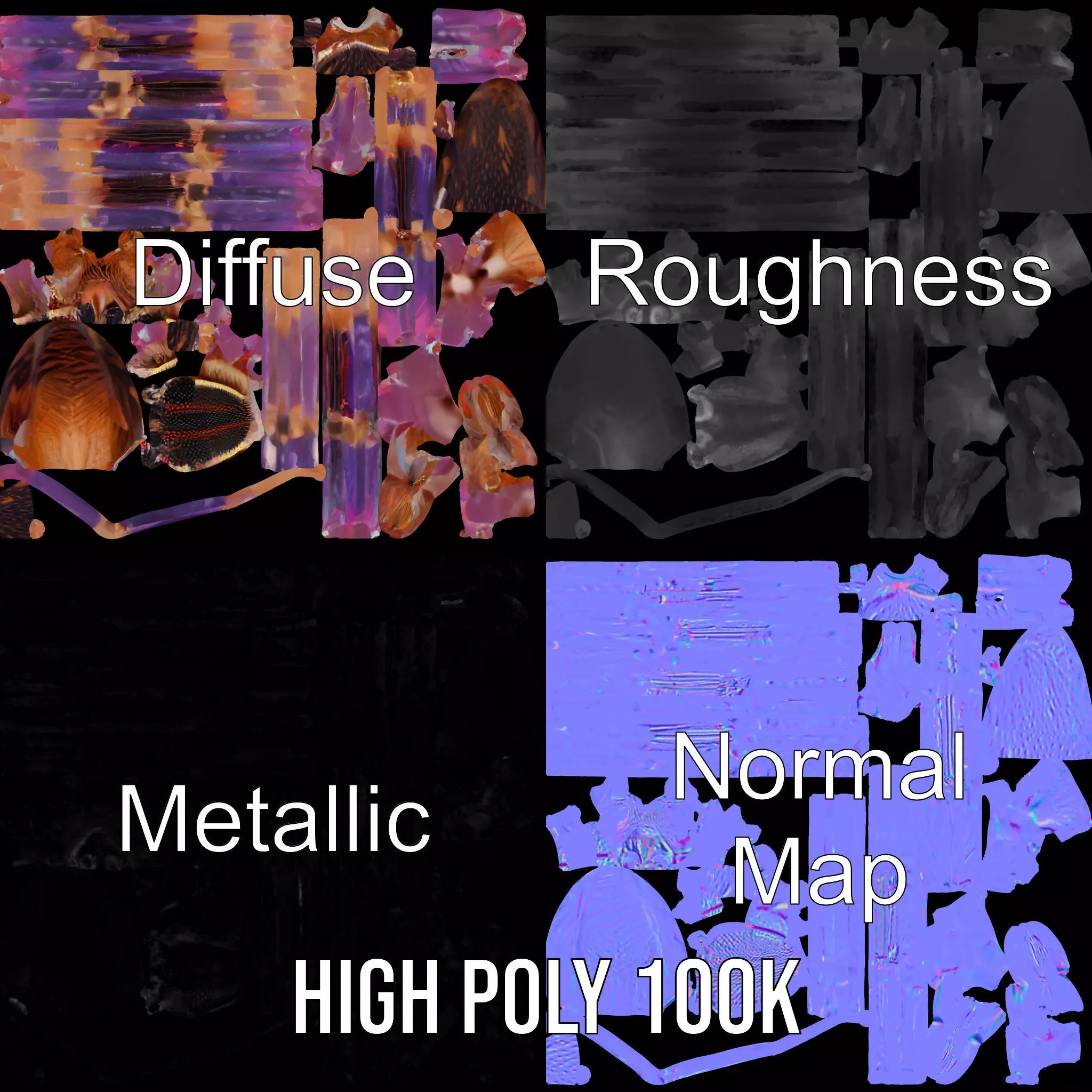 Vibrant Jungle Spider model pack Low-poly 3D model_4