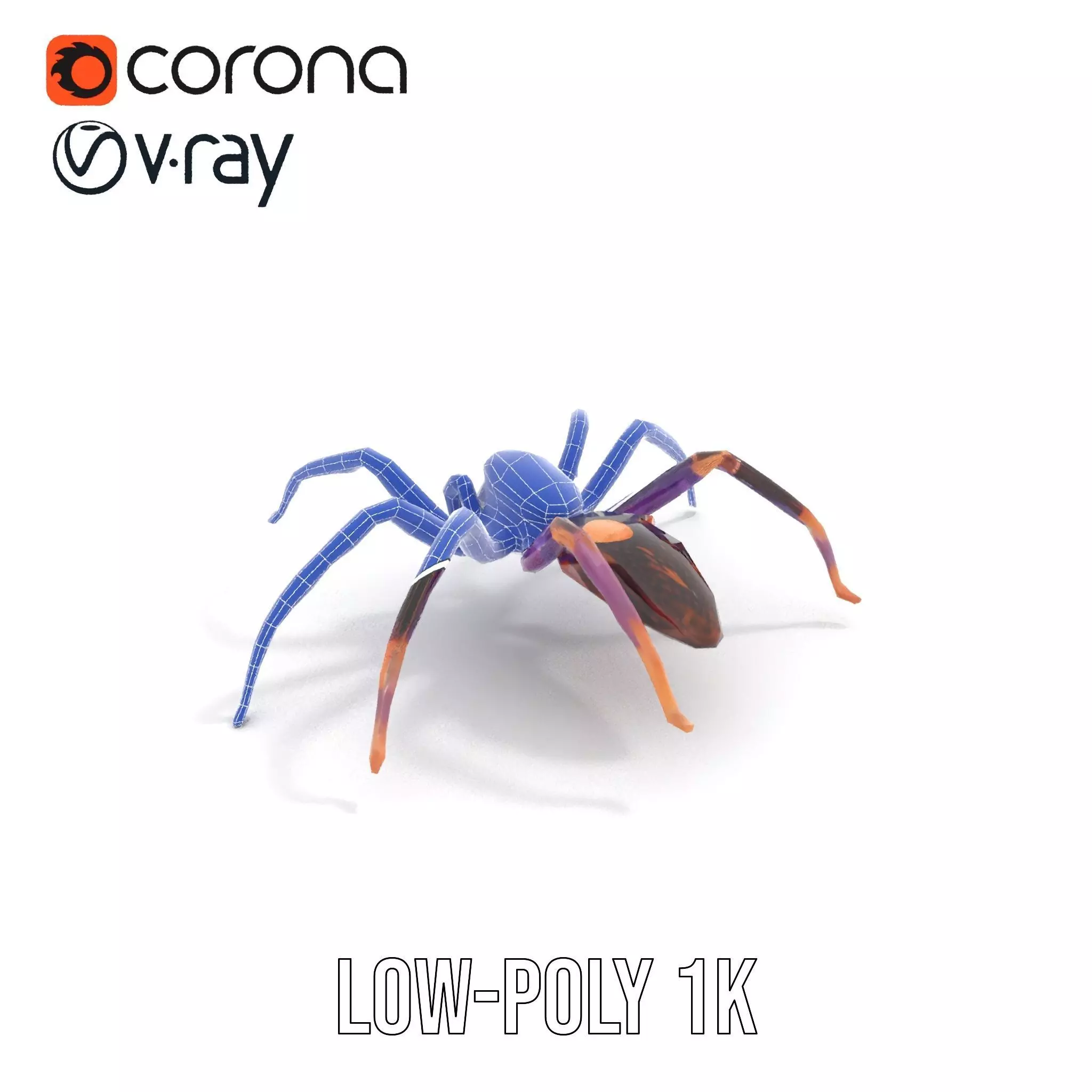 Vibrant Jungle Spider model pack Low-poly 3D model_21