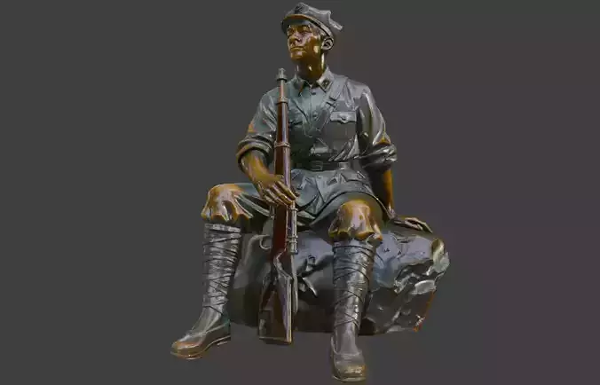 Military sculpture warrior  military battle war hero  soldier