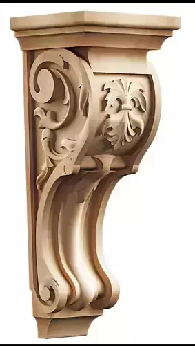 Elegant  model of a carved wooden corbel
