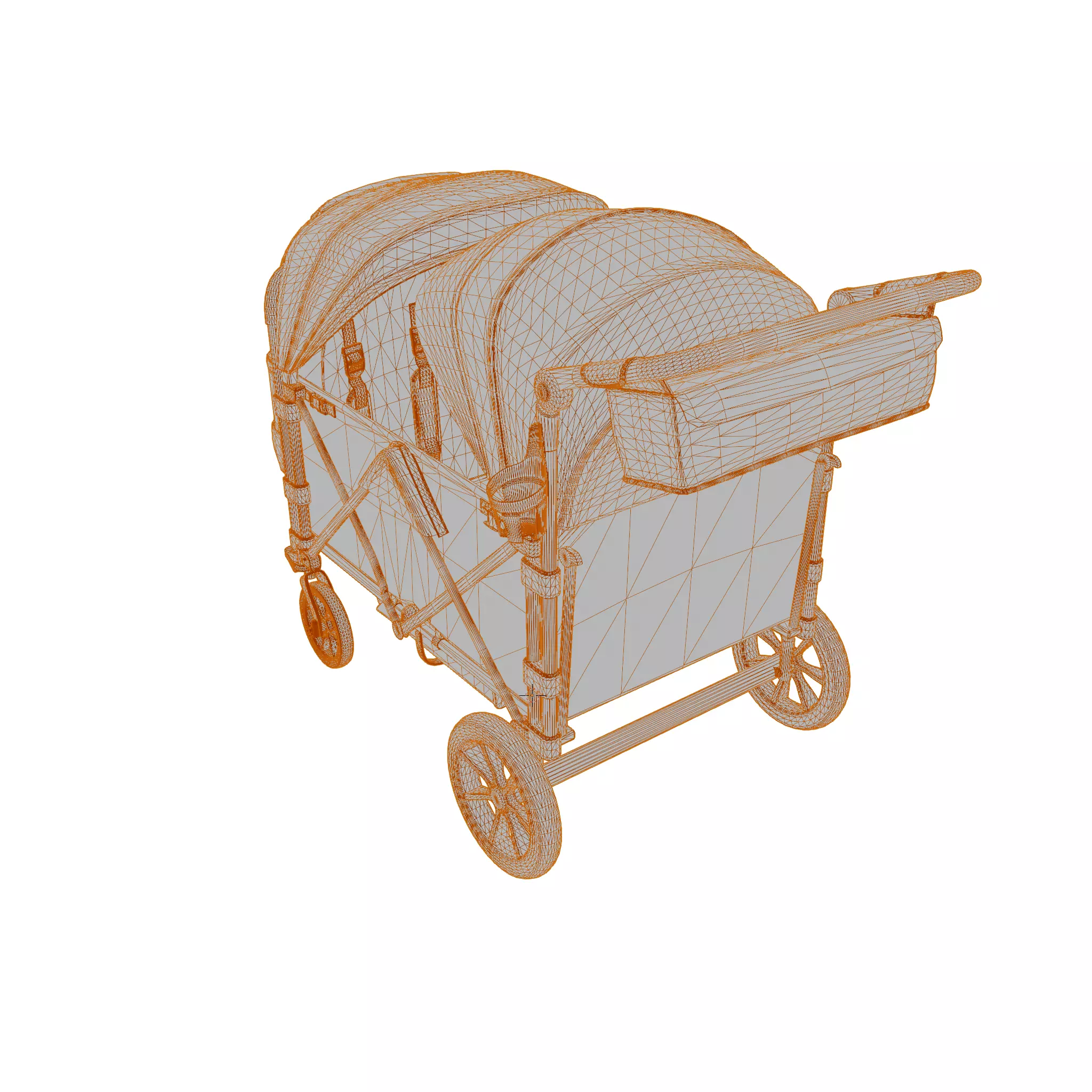 Kids Trolley Low-poly 3D model_8