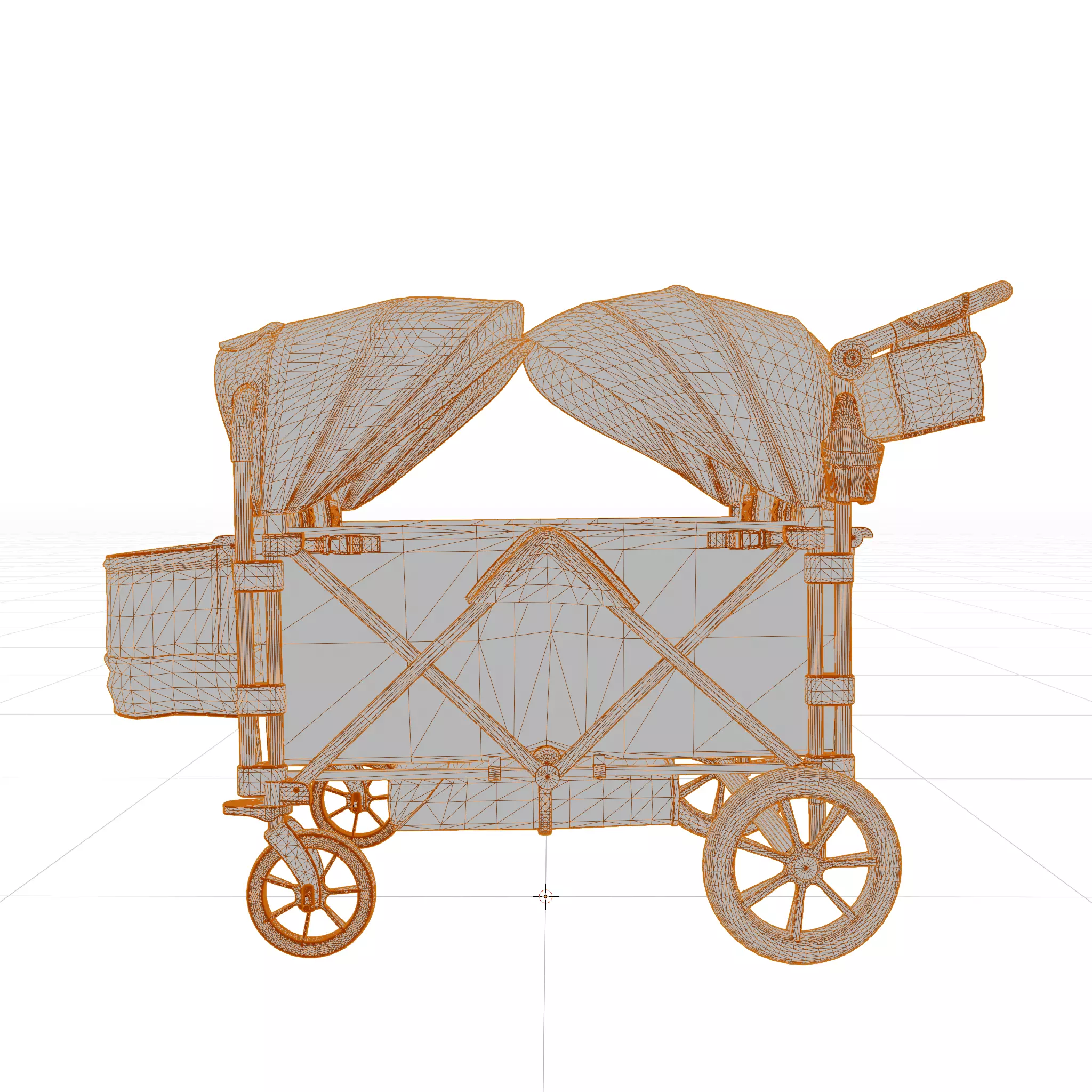 Kids Trolley Low-poly 3D model_2