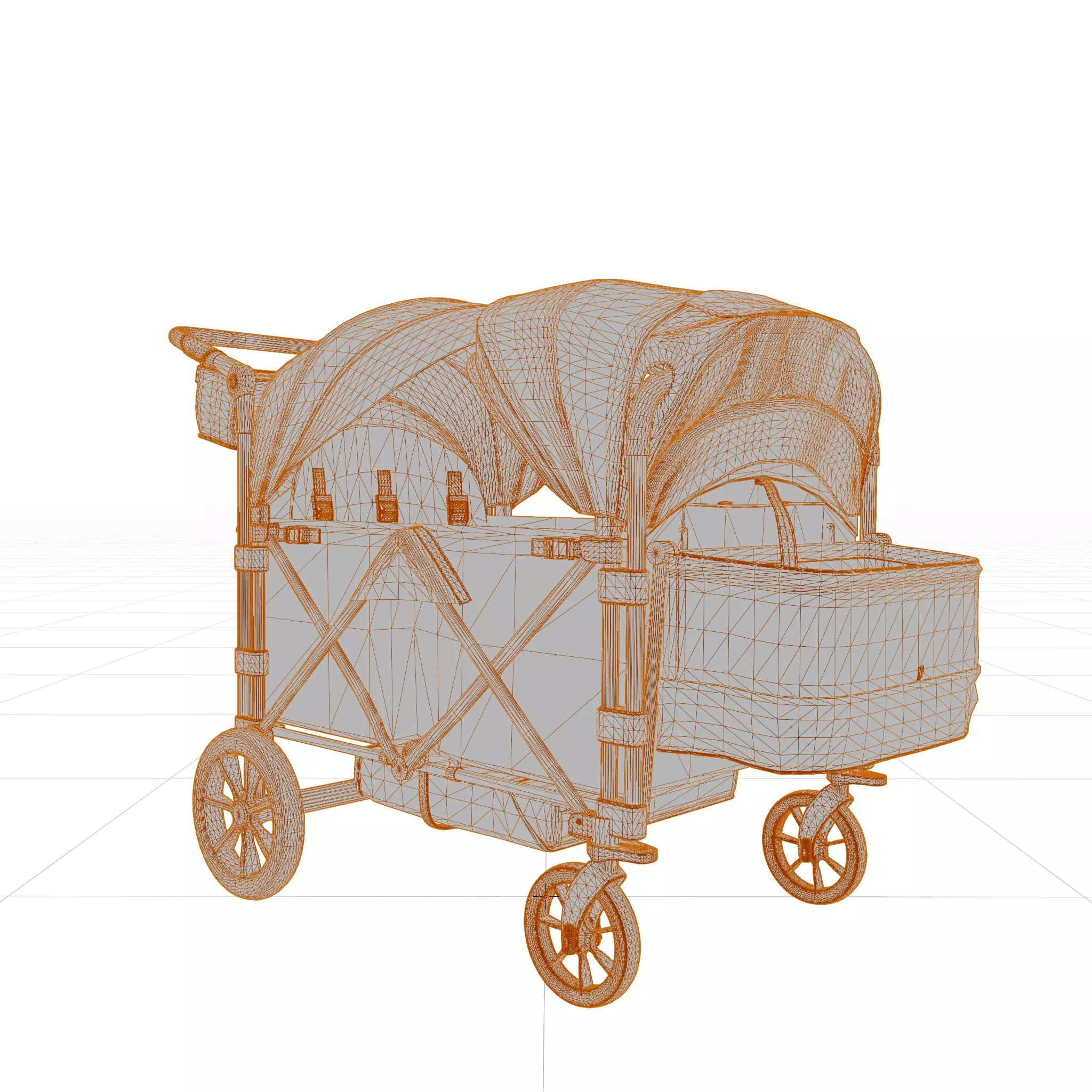 Kids Trolley Low-poly 3D model_4