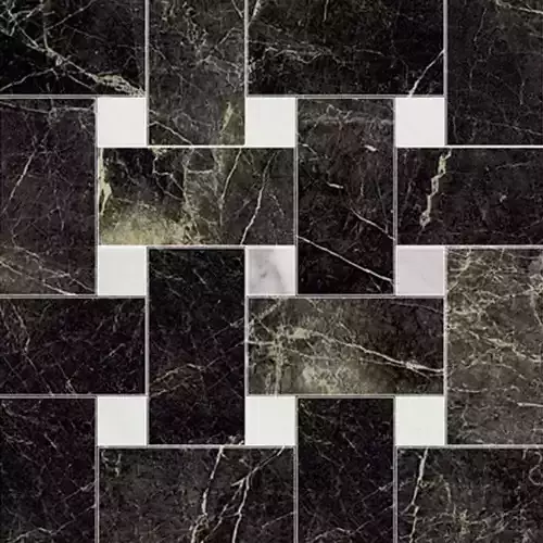 Noir Marble Basketweave Tile Texture 