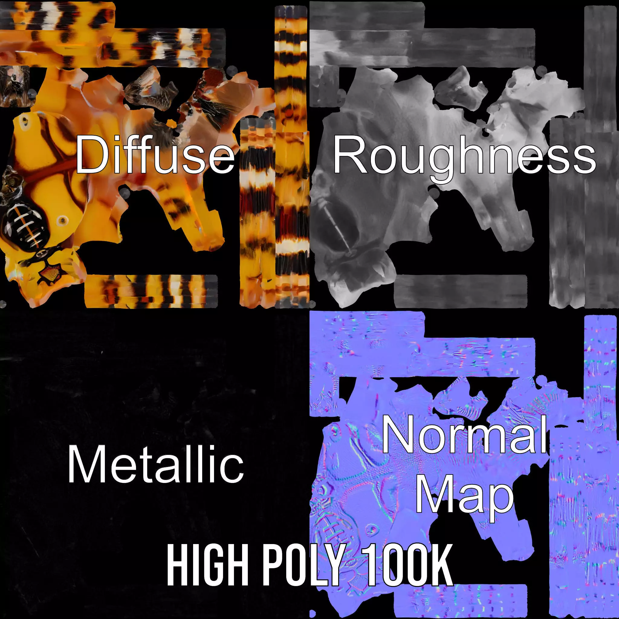 Vibrant Spider model pack Low-poly 3D model_4