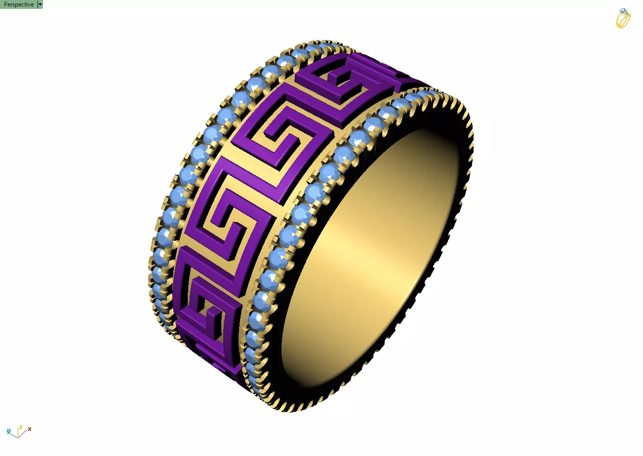 Custom Versace Diamond Band - Versace Ring 3D print model_10