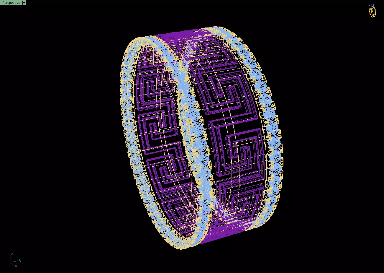 Custom Versace Diamond Band - Versace Ring 3D print model_12