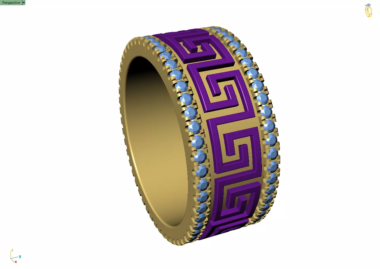 Custom Versace Diamond Band - Versace Ring 3D print model_8