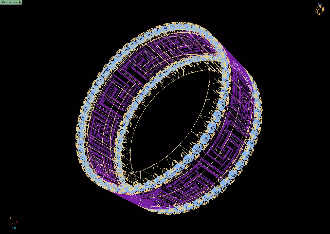 Custom Versace Diamond Band - Versace Ring 3D print model_14