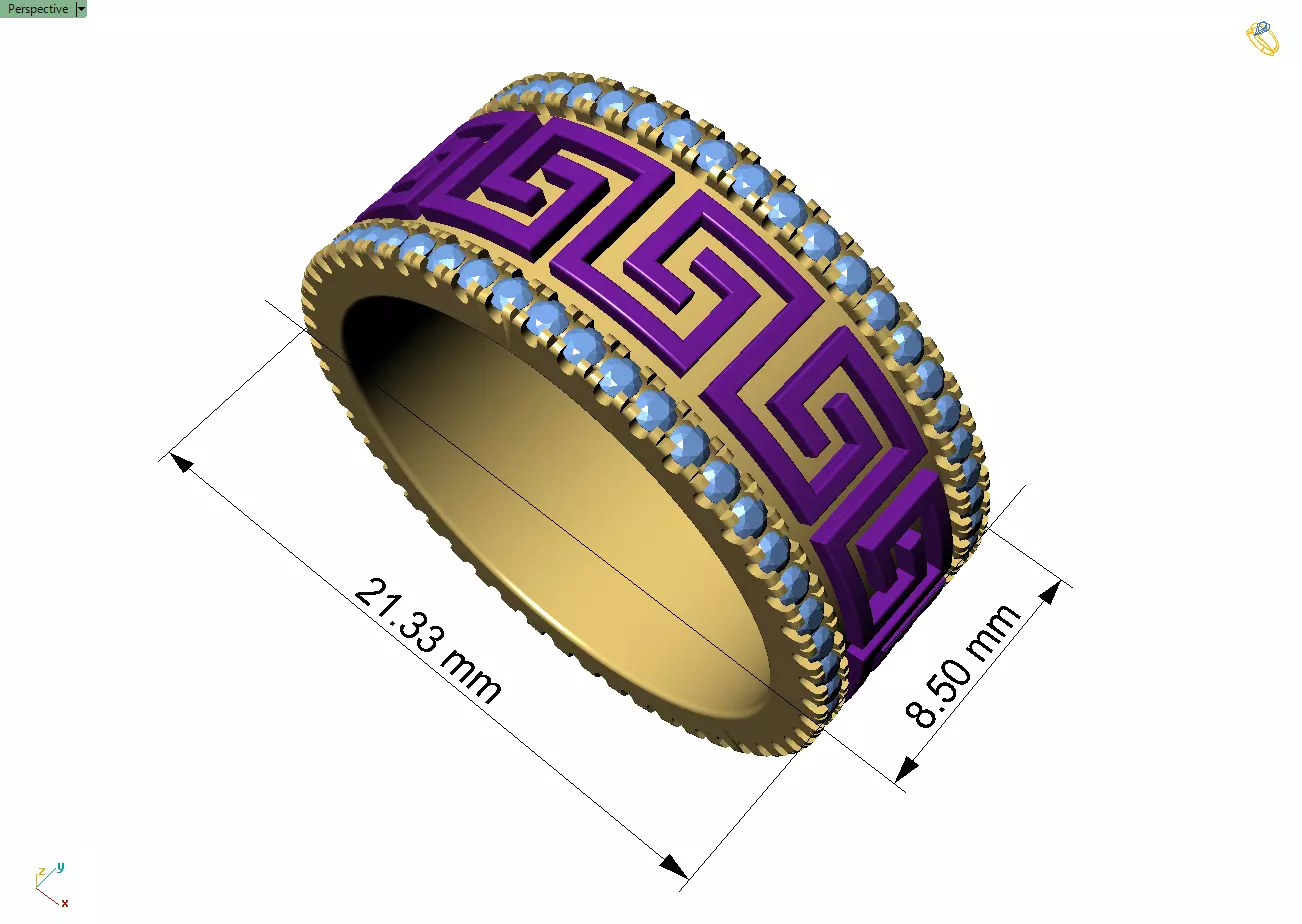 Custom Versace Diamond Band - Versace Ring 3D print model_4