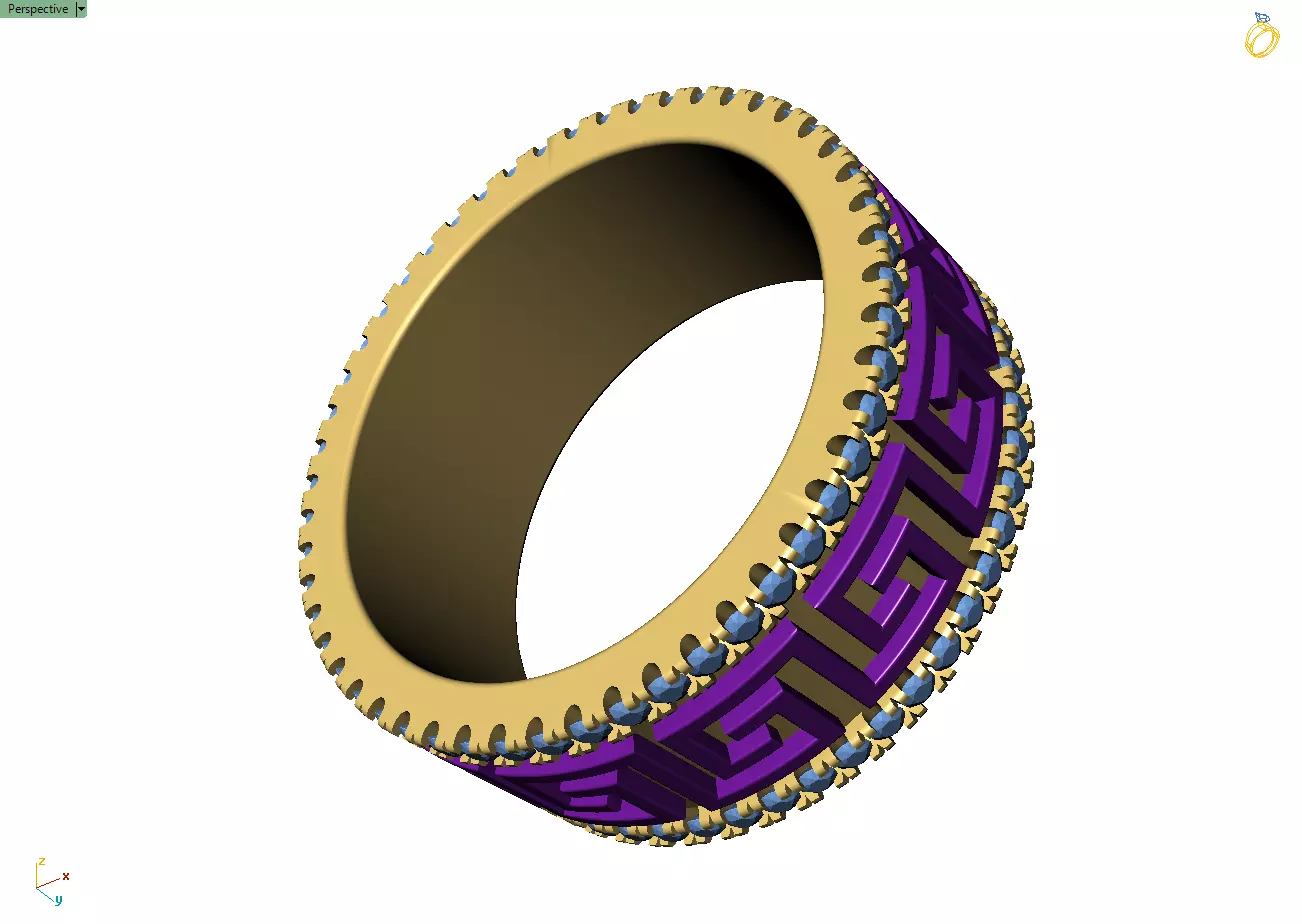Custom Versace Diamond Band - Versace Ring 3D print model_11
