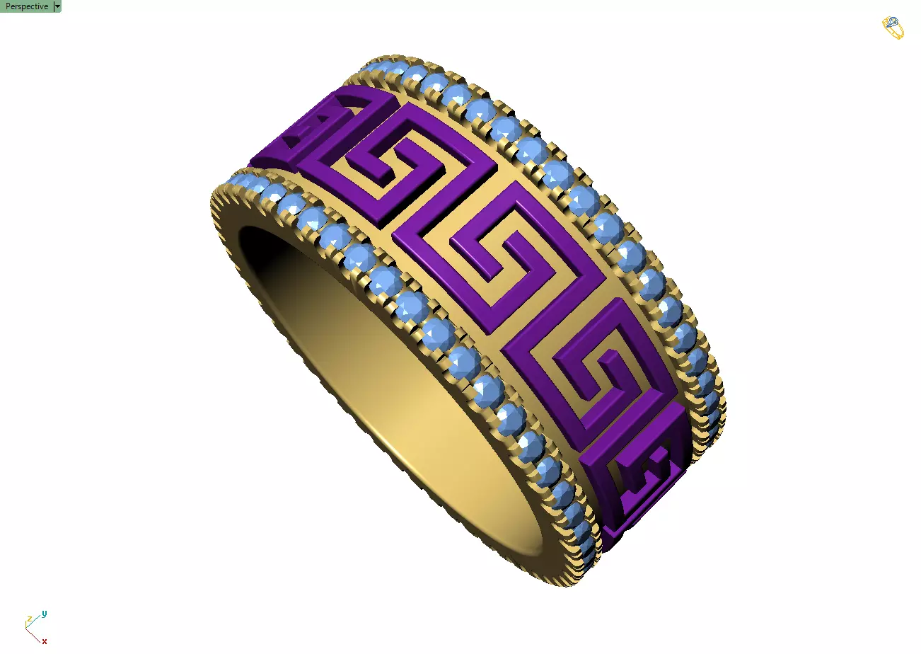 Custom Versace Diamond Band - Versace Ring 3D print model_9