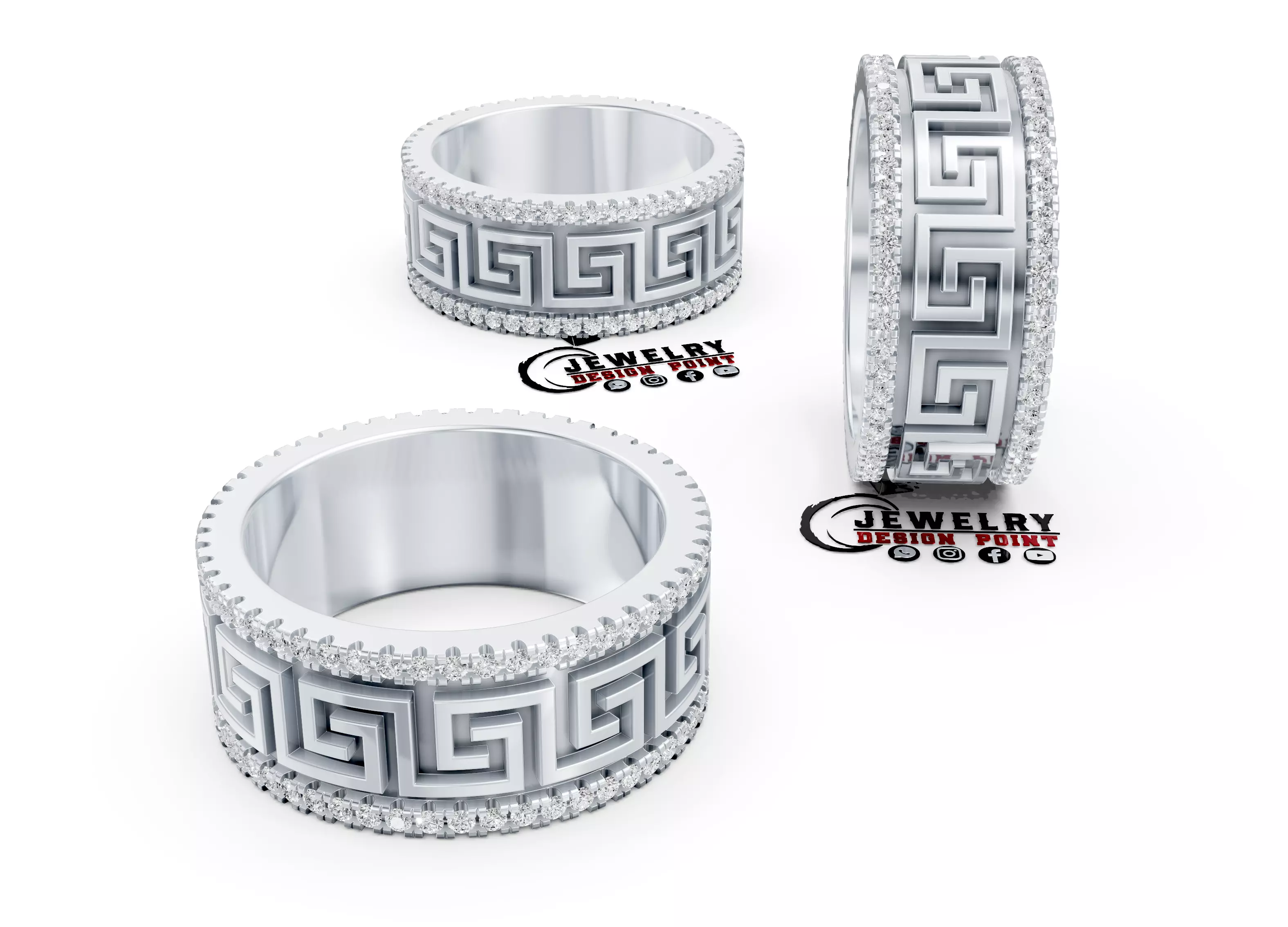 Custom Versace Diamond Band - Versace Ring 3D print model_0