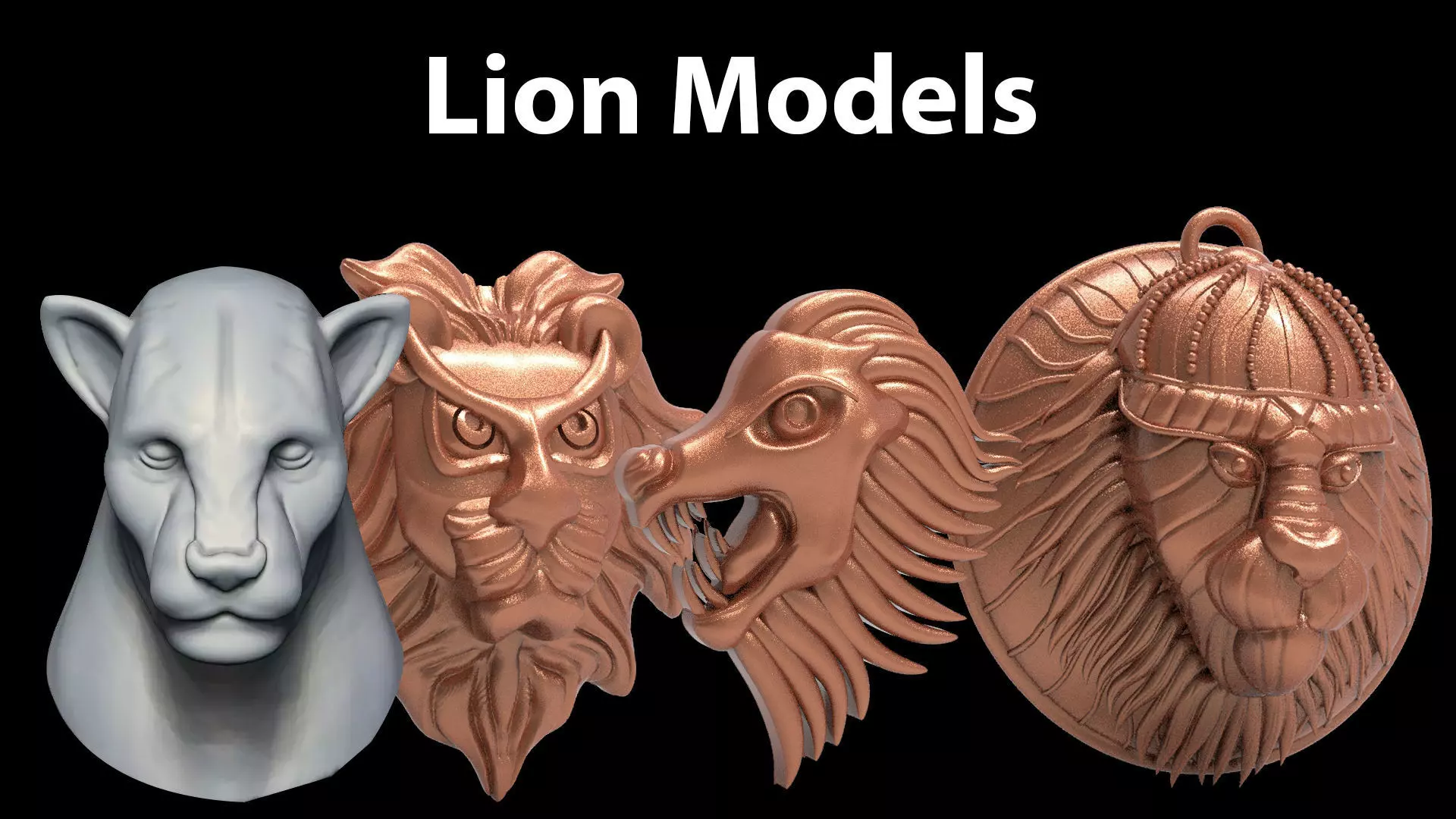 Lions Animal Pedant Bundle 3D Model Pack