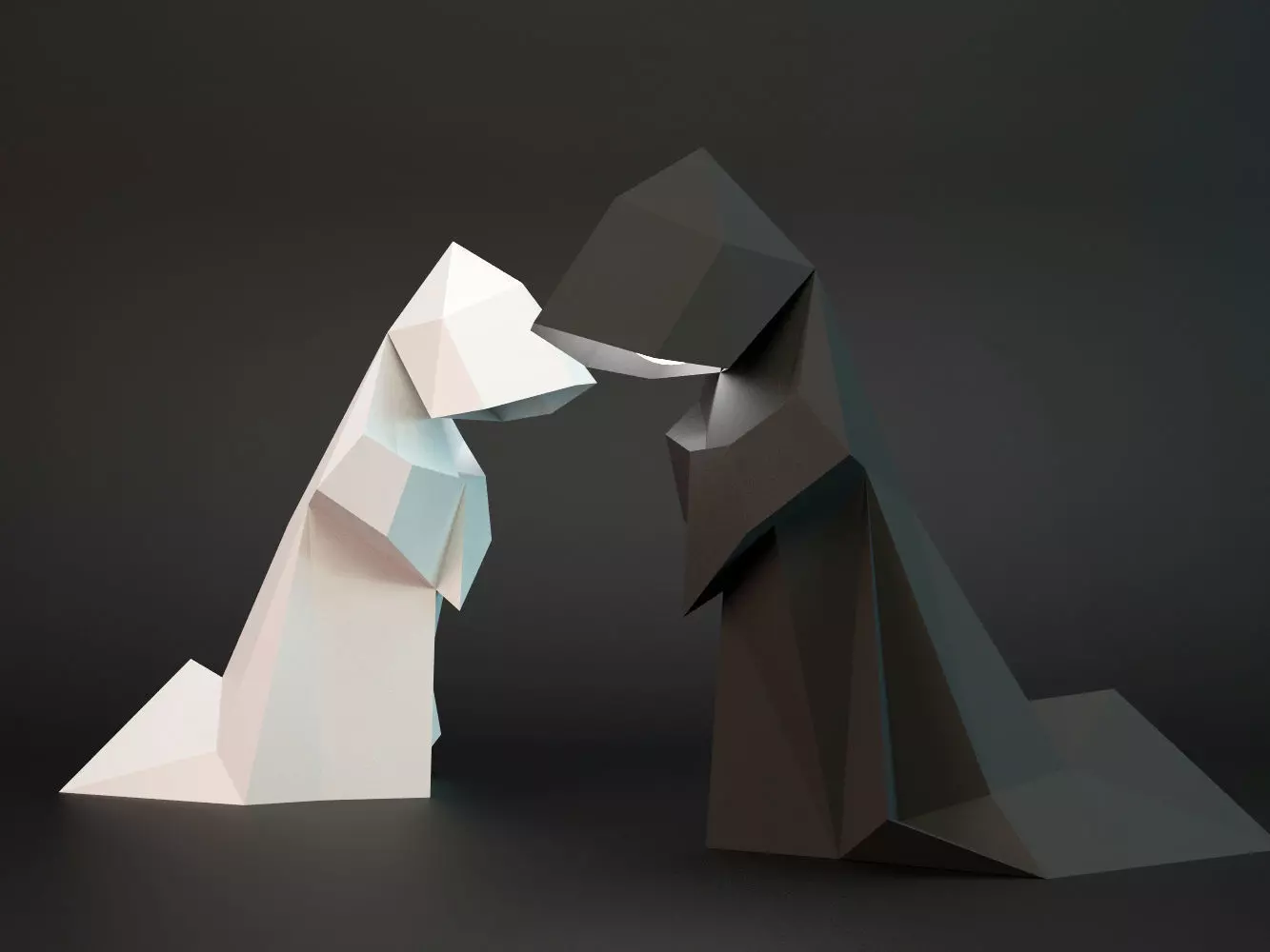 table lamp monk Low-poly 3D model_0