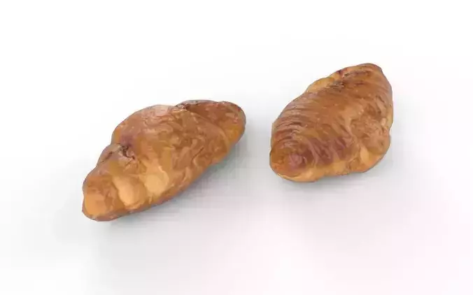 Croissant M02 Low-poly 3D model 6