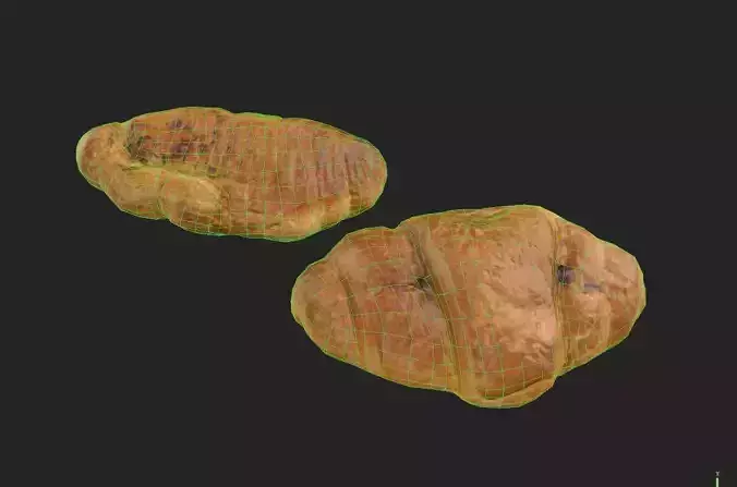 Croissant M02 Low-poly 3D model 2