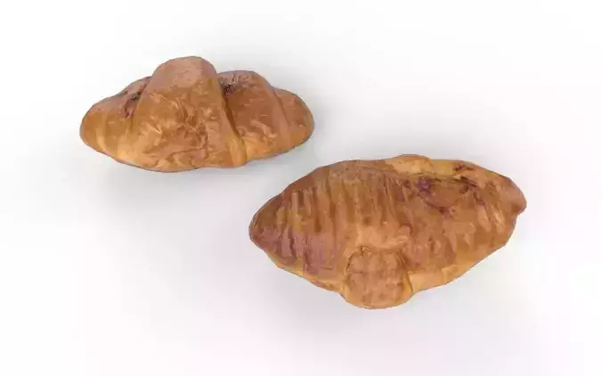 Croissant M02 Low-poly 3D model 7