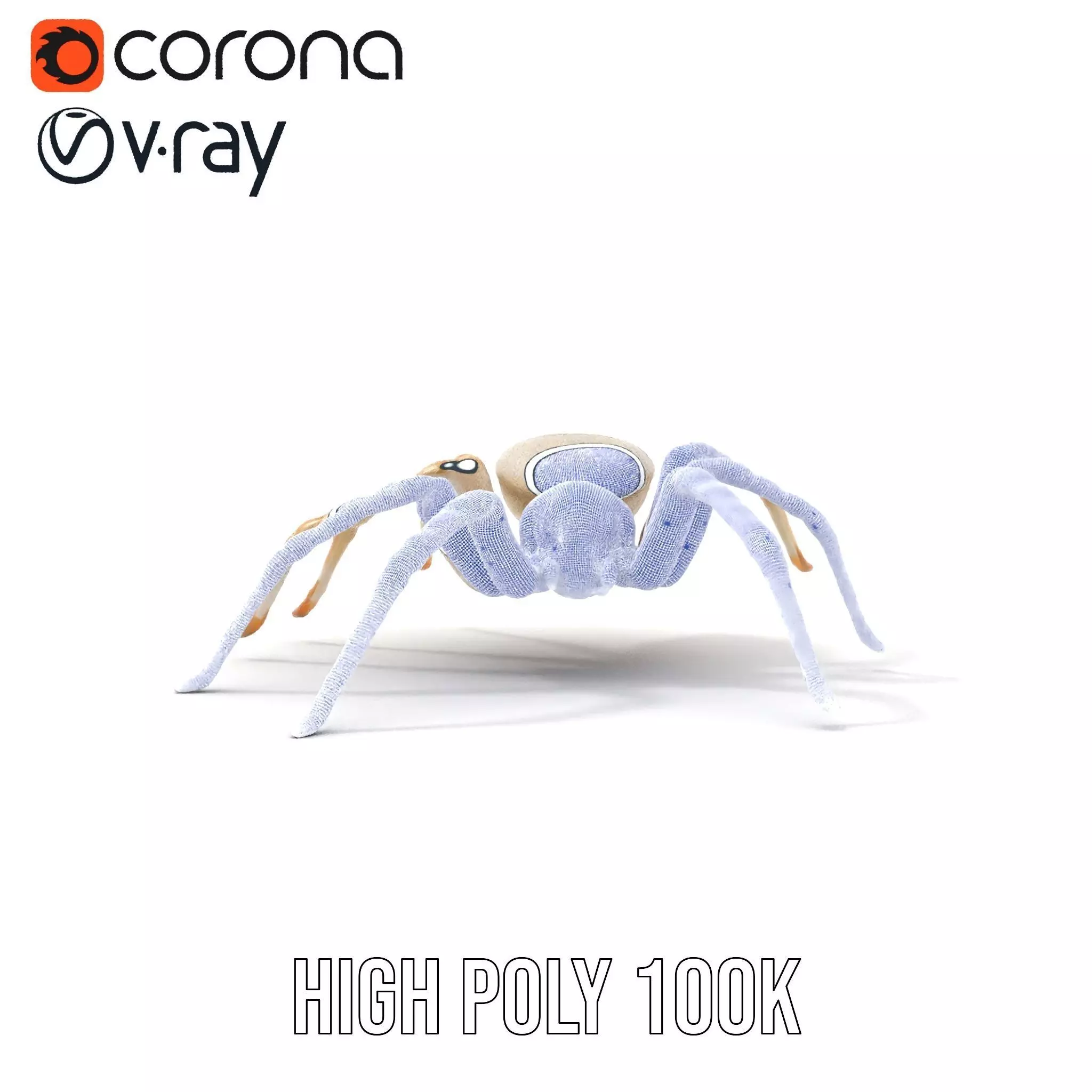 White Spider Arachnid model pack Low-poly 3D model_35