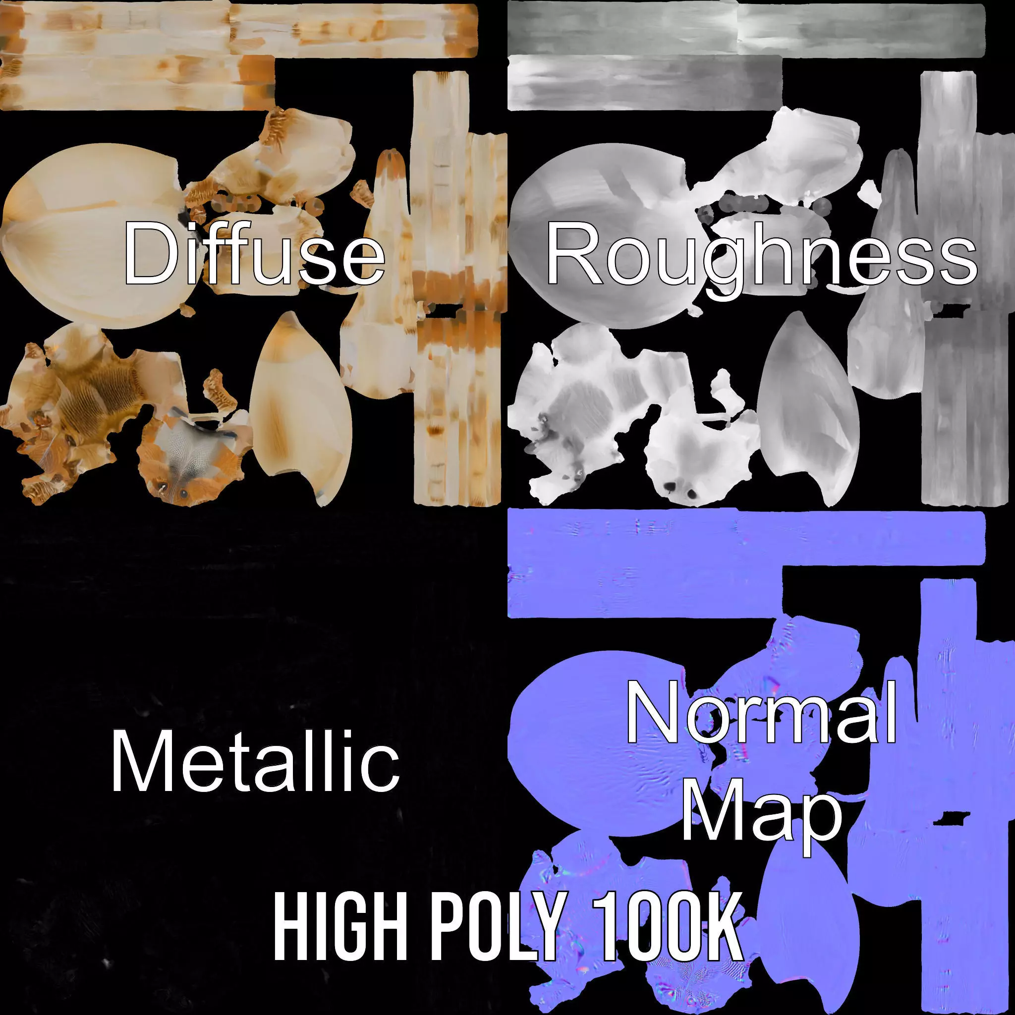 White Spider Arachnid model pack Low-poly 3D model_4