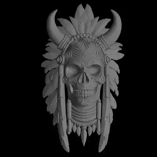 decorative indian skull head model