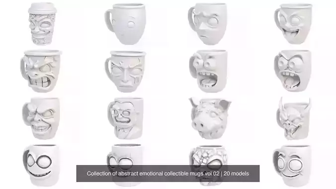 Collection of abstract emotional collectible mugs vol 02