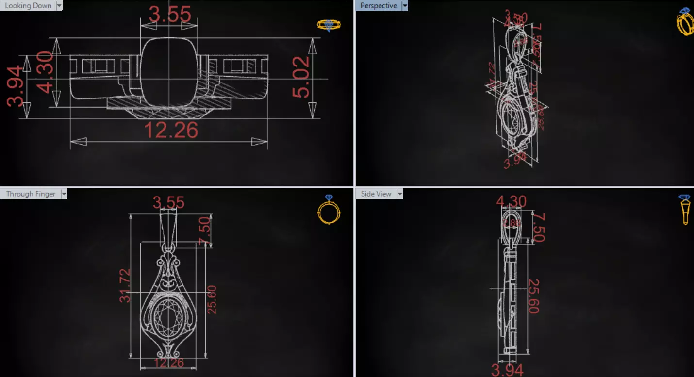 stl 3dm Plaque Classic Teardrop Pendant Central Turquoise gp0490 3D print model_19