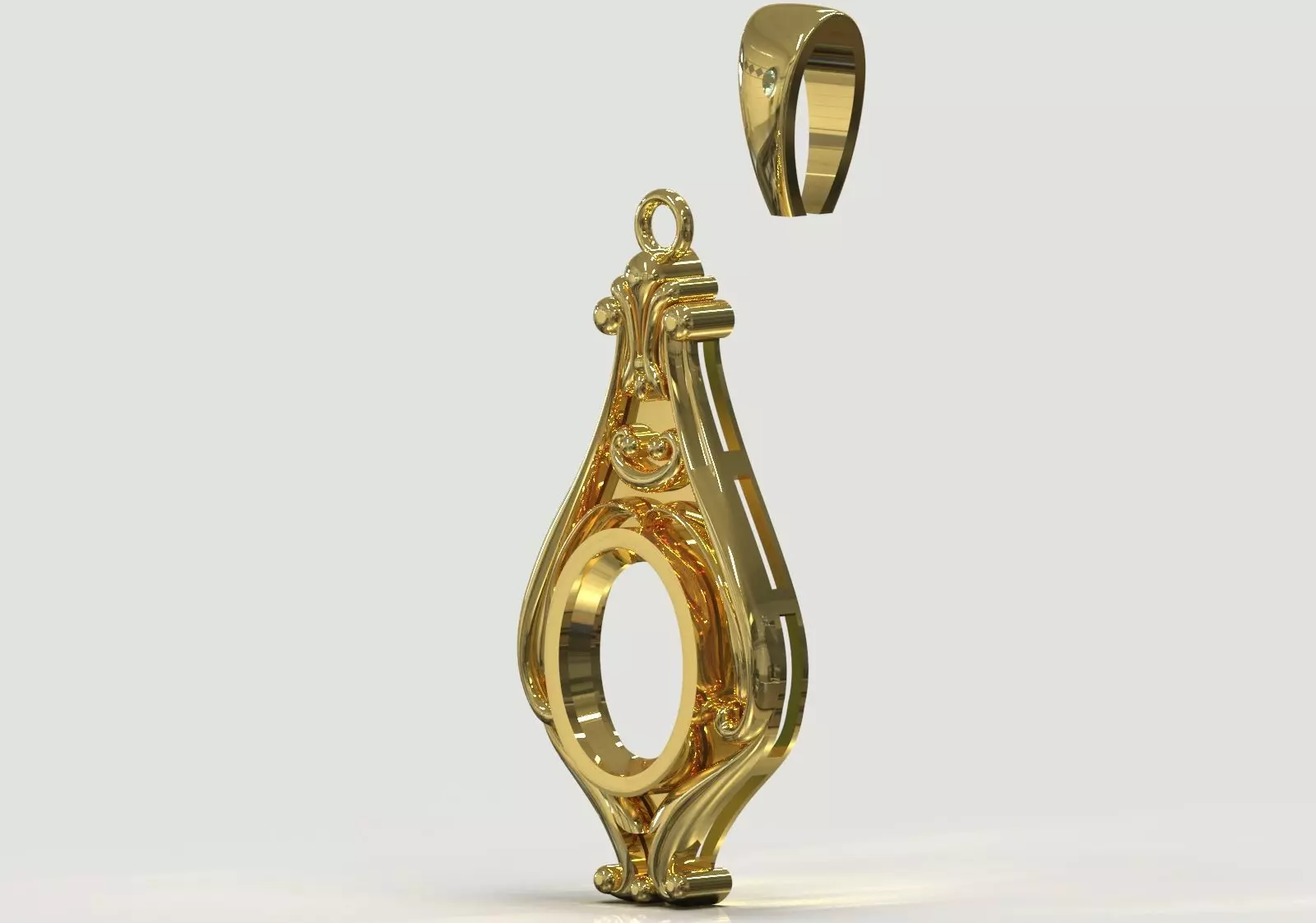 stl 3dm Plaque Classic Teardrop Pendant Central Turquoise gp0490 3D print model_14