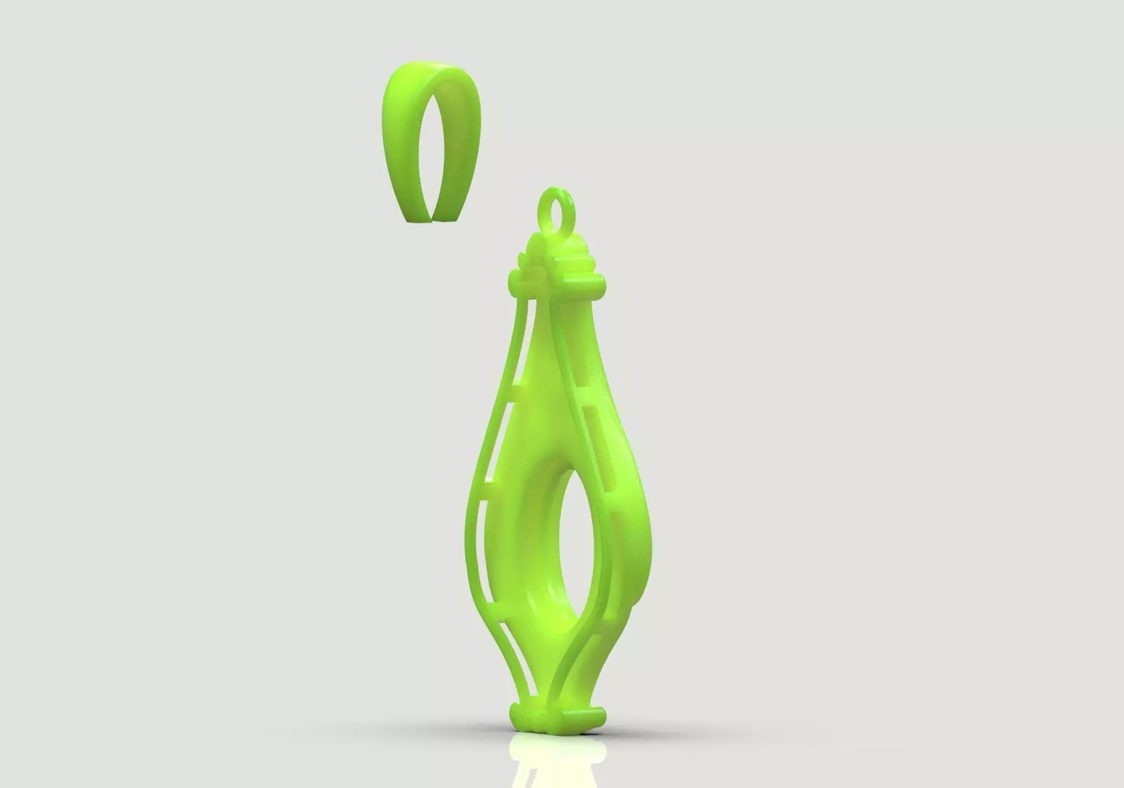 stl 3dm Plaque Classic Teardrop Pendant Central Turquoise gp0490 3D print model_16