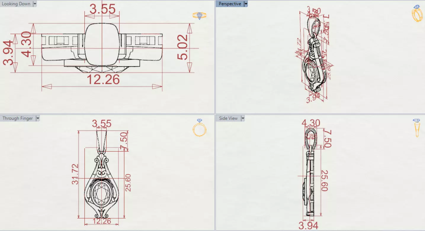 stl 3dm Plaque Classic Teardrop Pendant Central Turquoise gp0490 3D print model_20