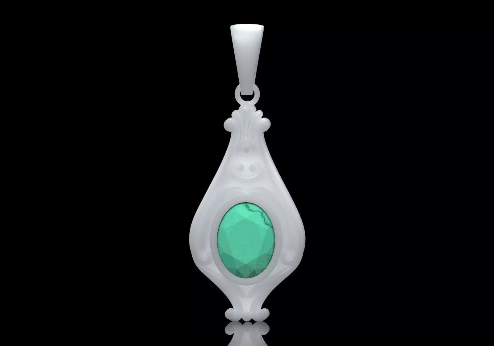 stl 3dm Plaque Classic Teardrop Pendant Central Turquoise gp0490 3D print model_17