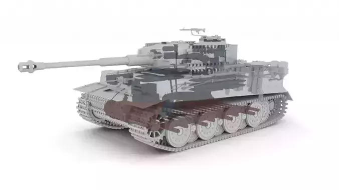 Panzer Tiger Tank Late 1944 Clay with interior