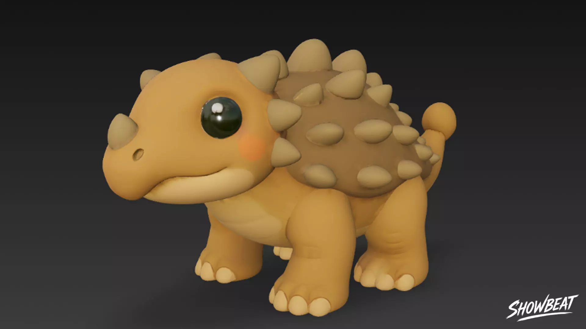 Cartoon Plush Ankylosaurus Low-poly 3D model_0
