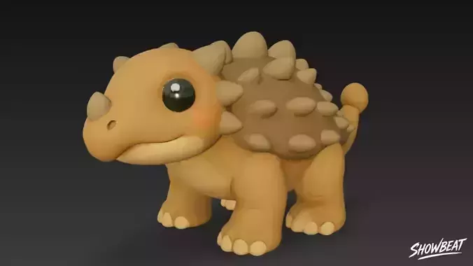 Cartoon Plush Ankylosaurus