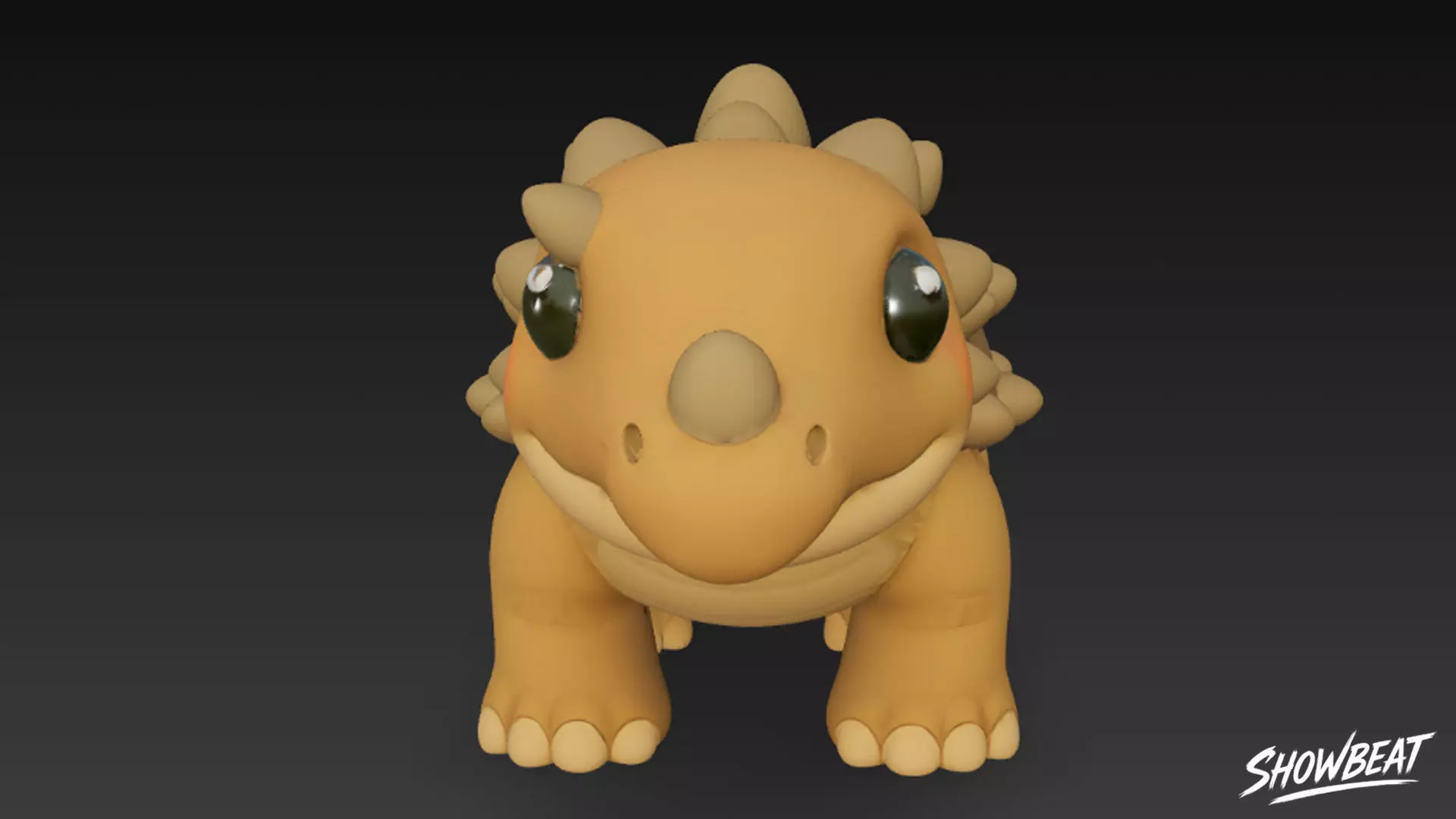 Cartoon Plush Ankylosaurus Low-poly 3D model_5