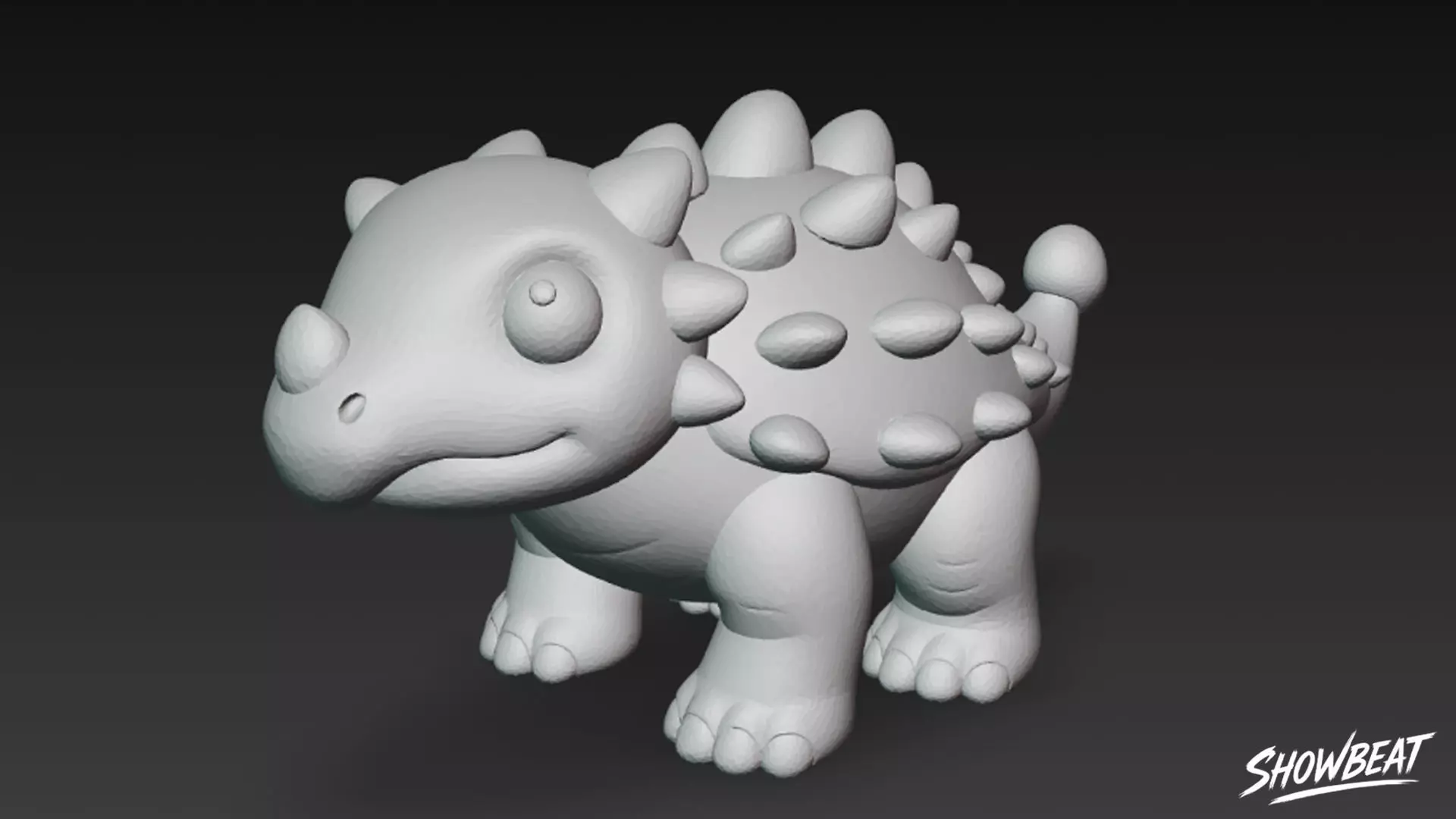 Cartoon Plush Ankylosaurus Low-poly 3D model_7