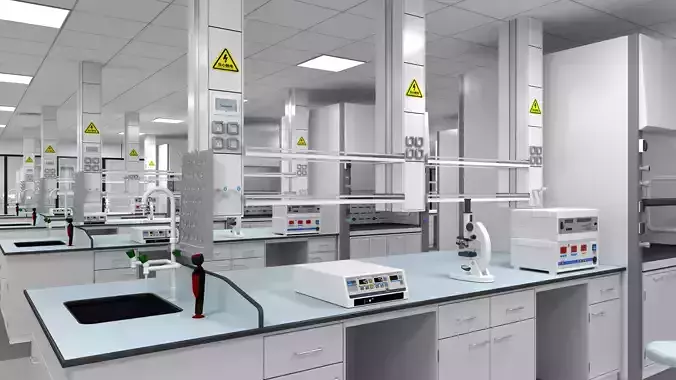 Laboratory with tables and chairs 07