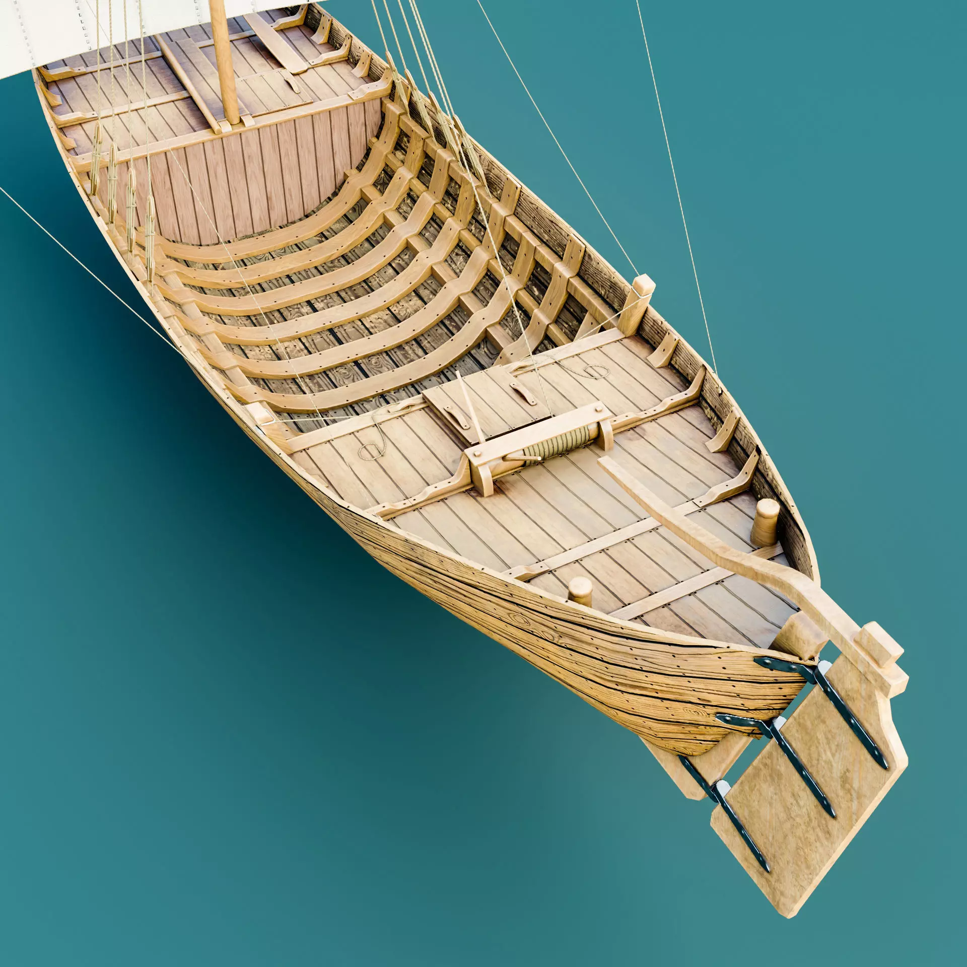 Medieval boat- kollereup kogge 3D model_3
