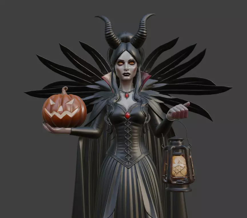 Halloween Demoness 3D Model for 3D Print 3D print model_1
