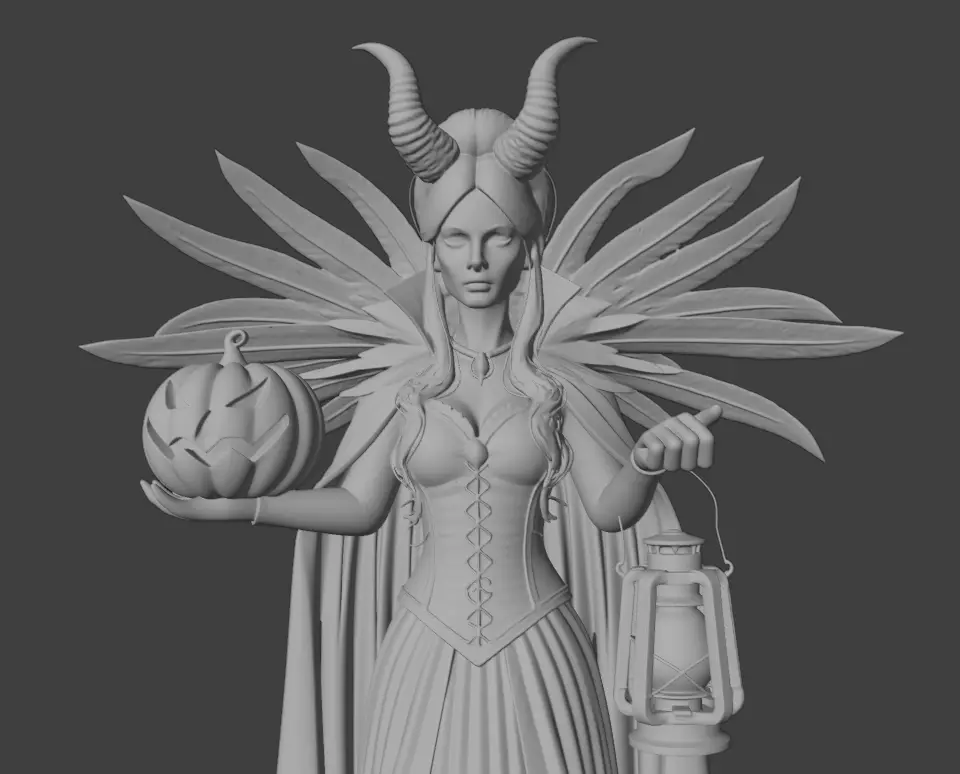 Halloween Demoness 3D Model for 3D Print 3D print model_4