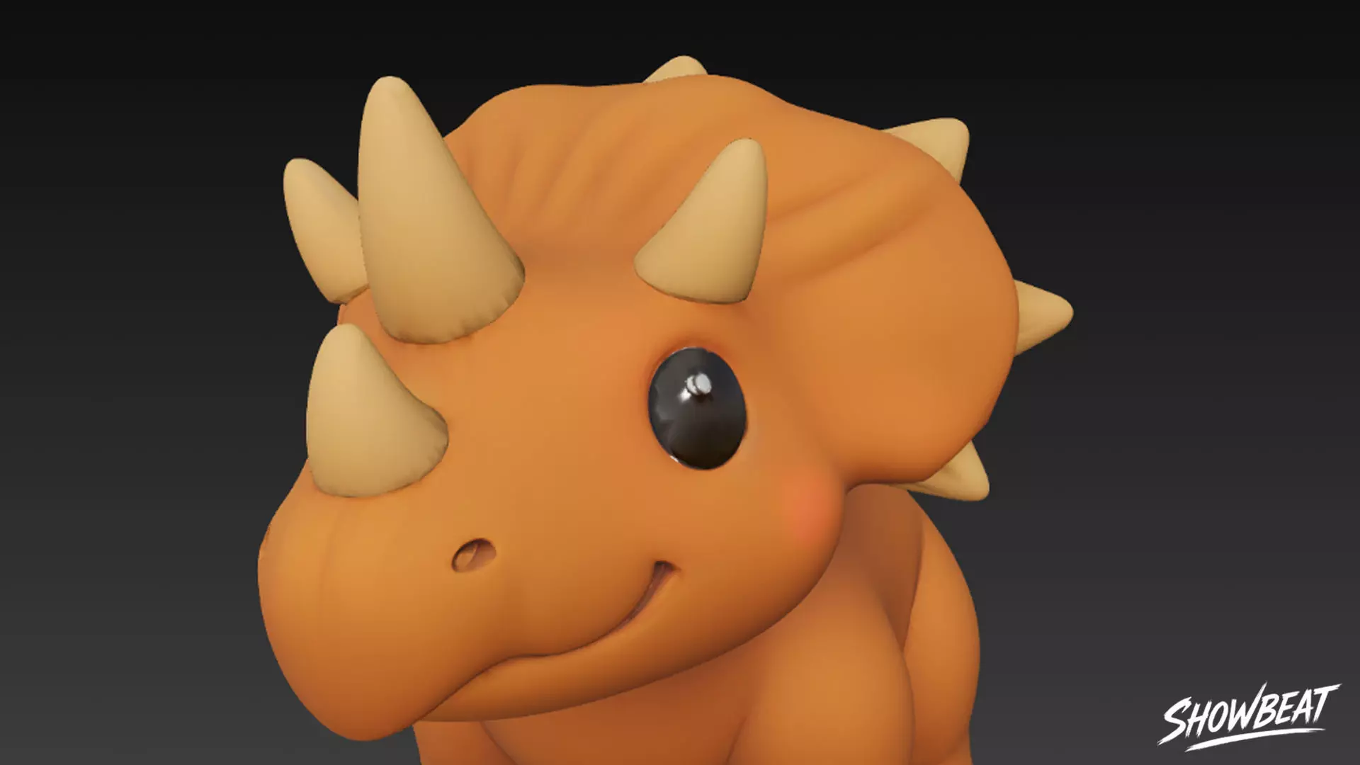 Cartoon Plush Pentaceratops Low-poly 3D model_6