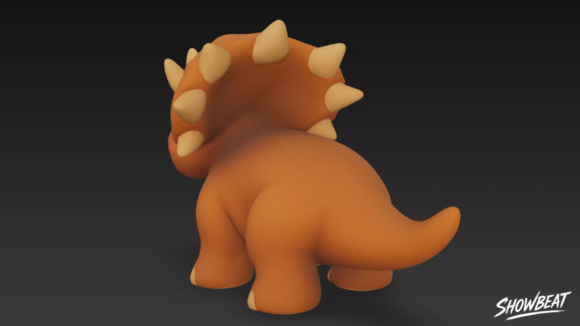 Cartoon Plush Pentaceratops Low-poly 3D model_2